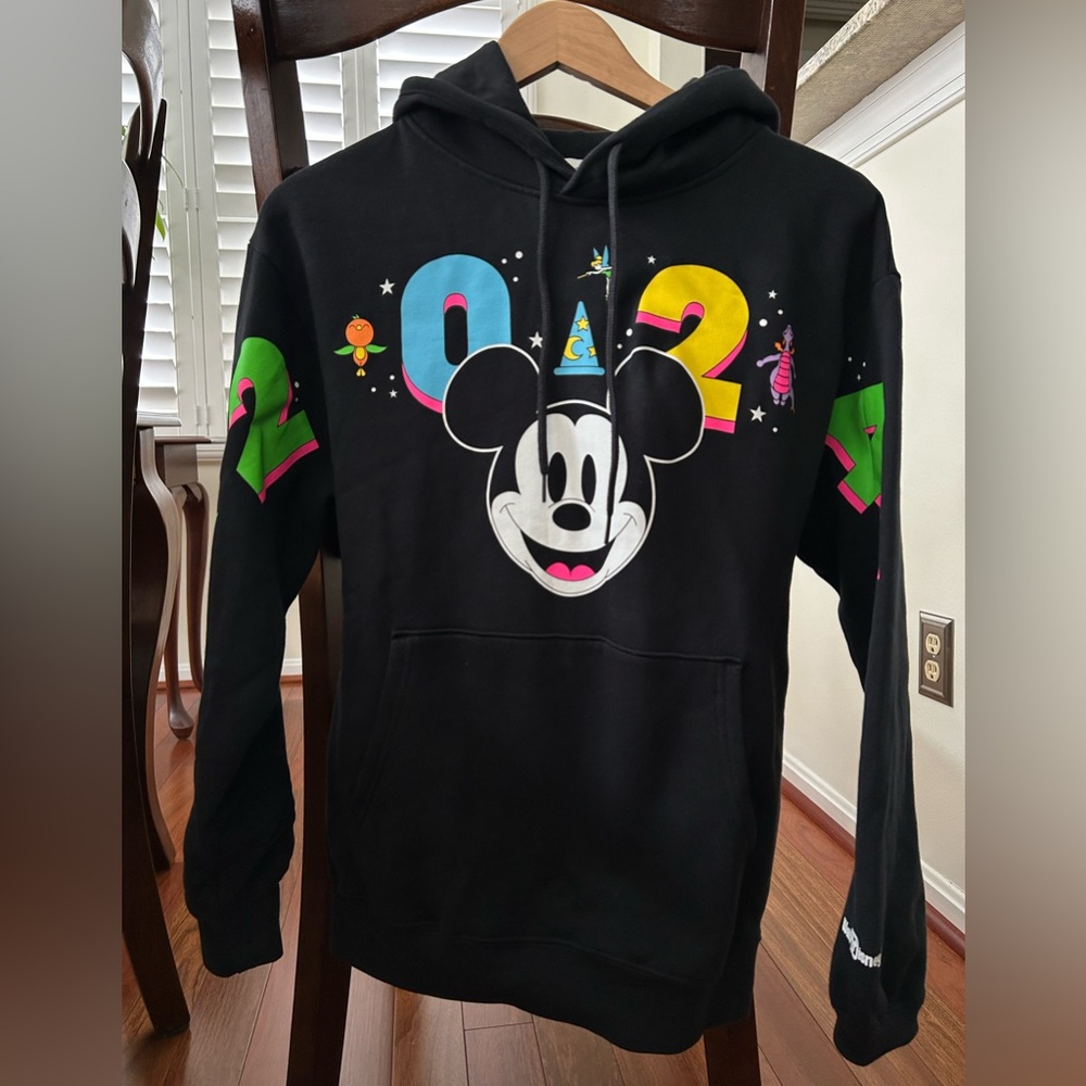 Official Walt Disney World Parks 2024 Celebration Neon/Black Hoodie Unisex XS